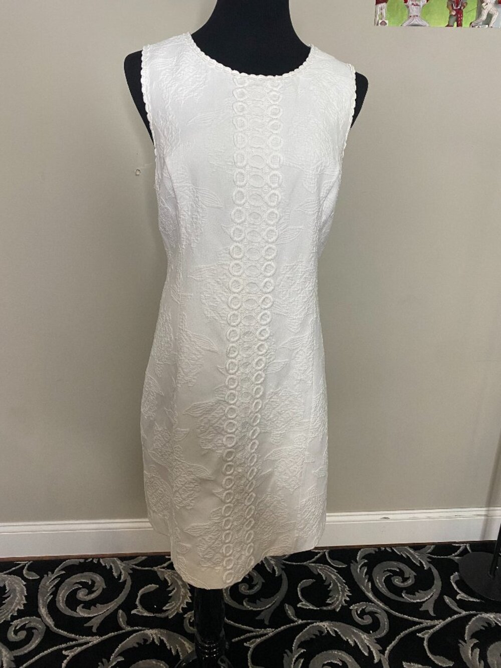 Lilly Pulitzer MILA STRETCH SHIFT DRESS White Turtle Pucker Jacquard Women’s 14
